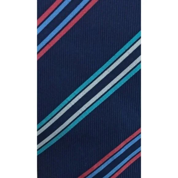 ETON Blue Striped Silk Tie ENGLAND 58/ 3.2 EC